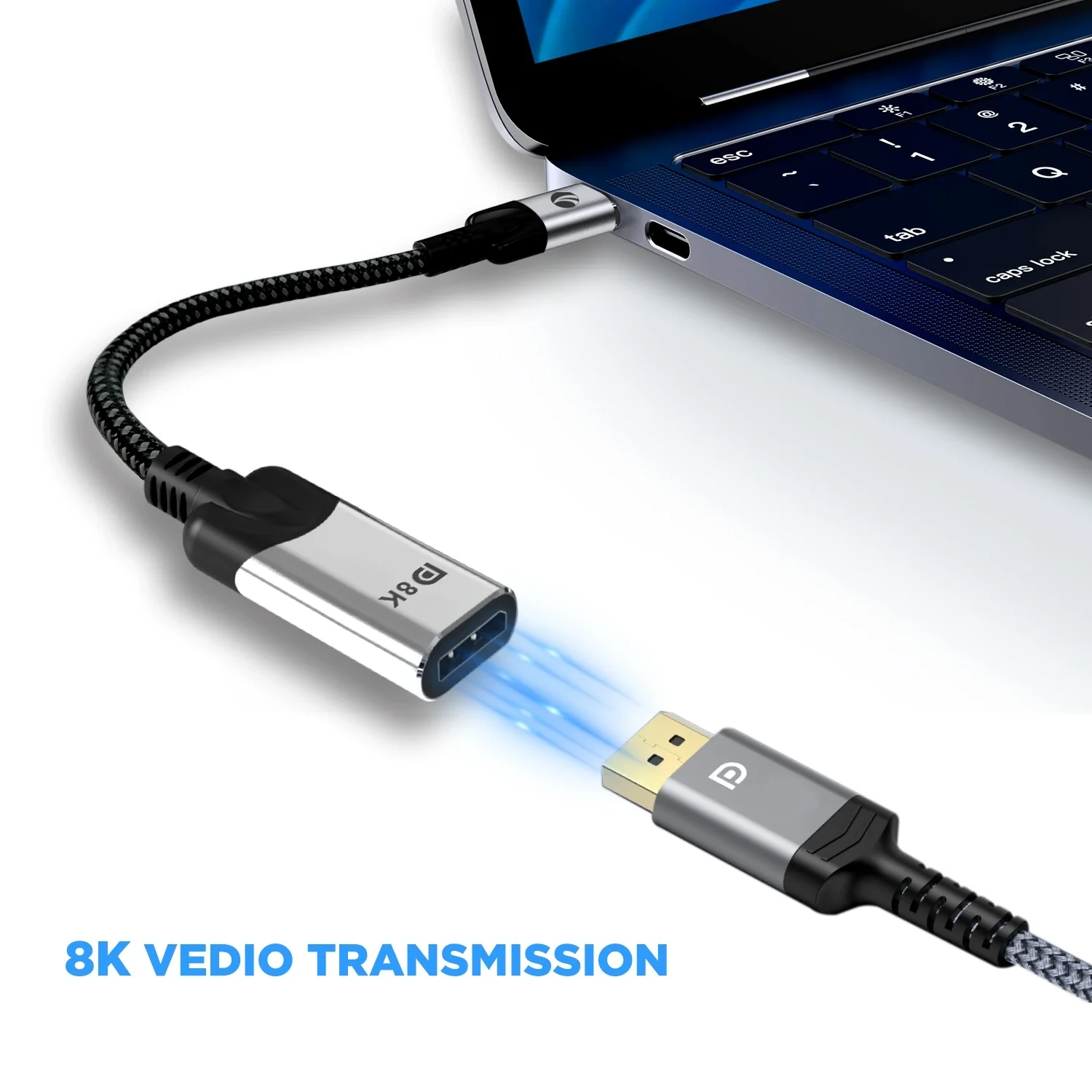 Aдаптер USB 3.1 Type-Cm --> DP A(f) 8K@60Hz, 0.15m ,Alum ,VCOM <CU422MV-8K>
