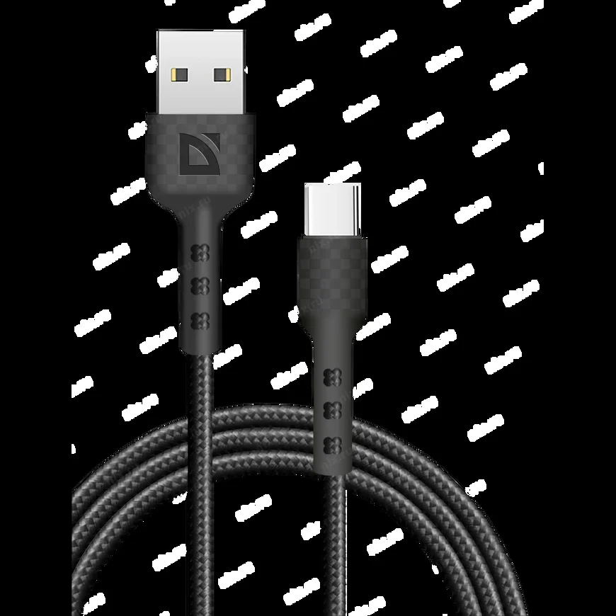 Defender Кабель F181, USB 2.0 (AM) - microUSB 2.0 (BM), 1метр, 2.4А, нейлоновая оплетка, синий.