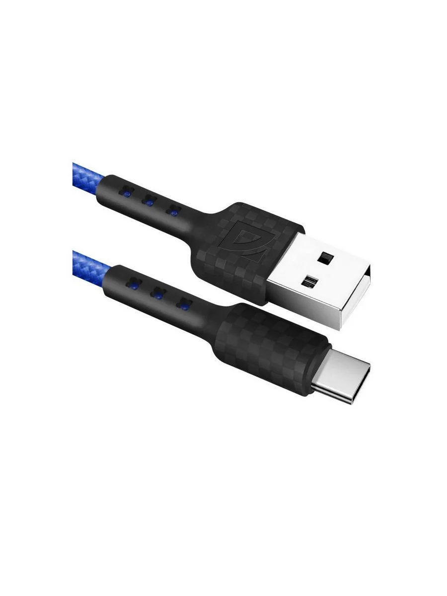 Defender Кабель F181, USB 2.0 (AM) - microUSB 2.0 (BM), 1метр, 2.4А, нейлоновая оплетка, чёрный