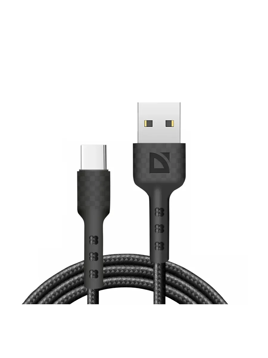 Defender Кабель F181, USB 2.0 (AM) - microUSB 2.0 (BM), 1метр, 2.4А, нейлоновая оплетка, чёрный