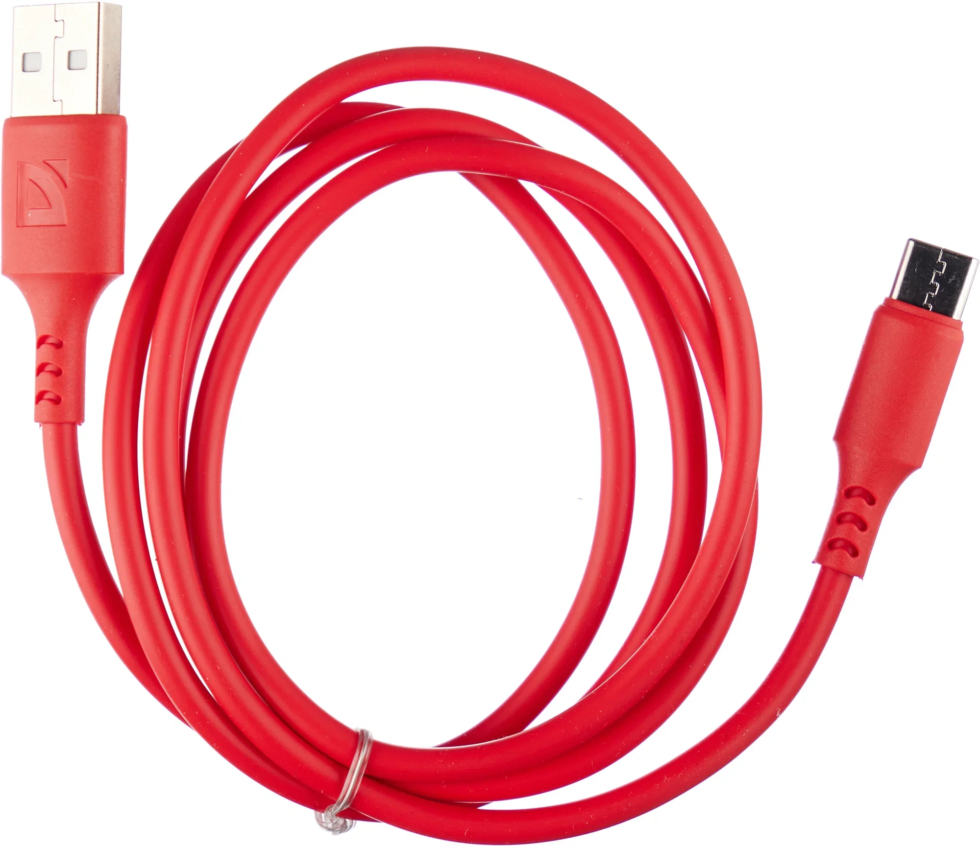 Defender Кабель F207, USB 2.0 (AM) - Type C, 1метр, 2.4А, силиконовая оплетка, красный.