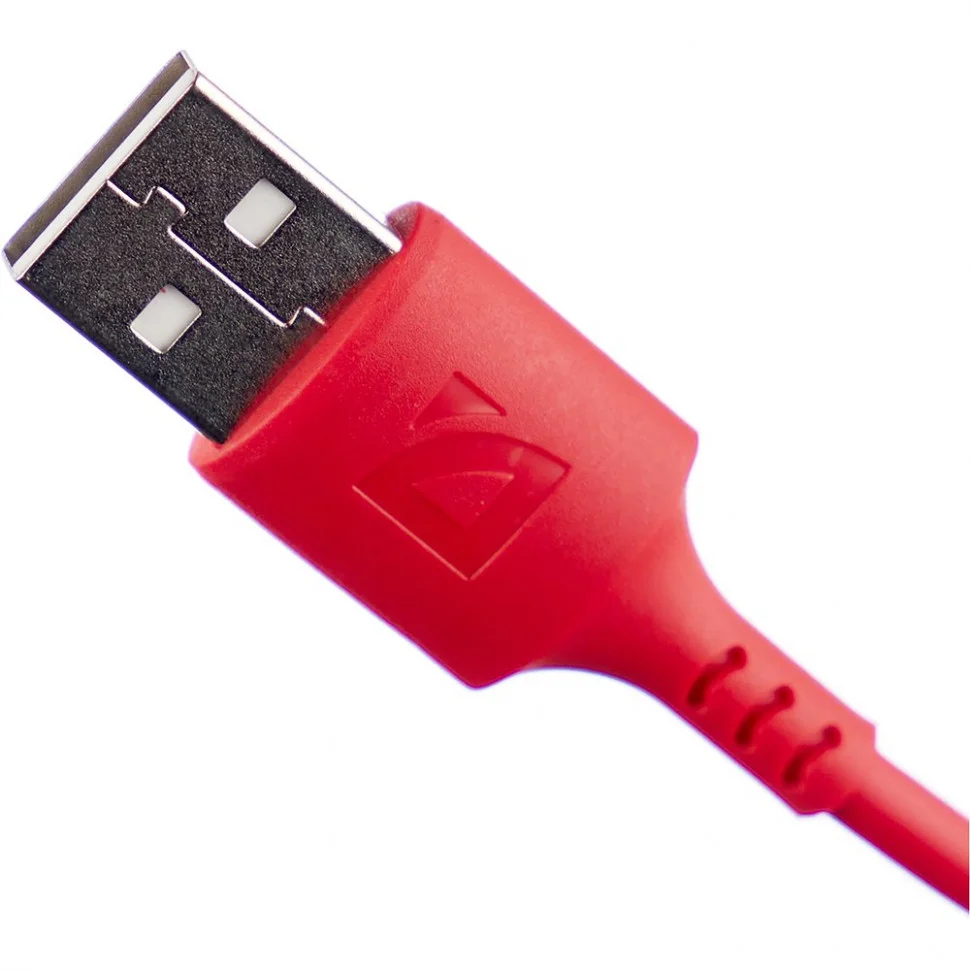 Defender Кабель F207, USB 2.0 (AM) - Type C, 1метр, 2.4А, силиконовая оплетка, красный.