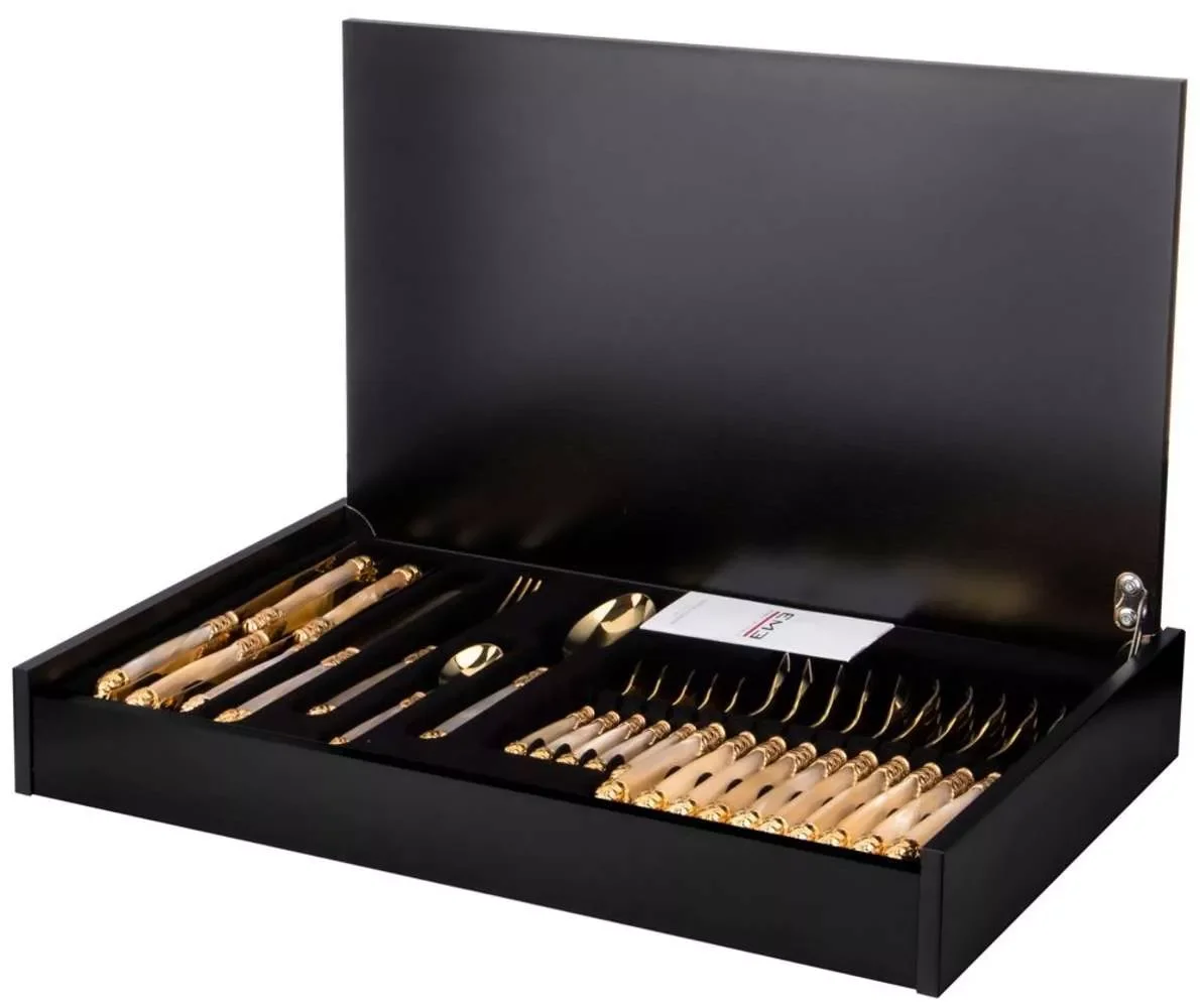 НАБОР СТОЛОВЫХ ПРИБОРОВ "MIRAGE GOLD IVORY PEARL"   НА 6 ПЕРСОН 24 ПР.
