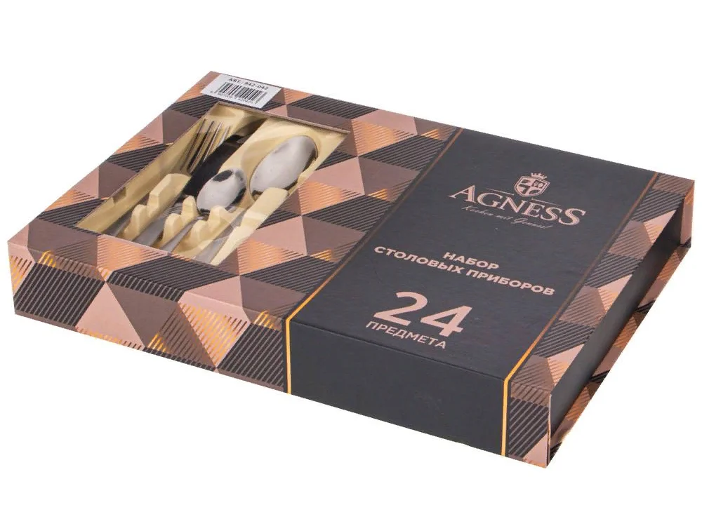 НАБОР СТОЛОВЫХ ПРИБОРОВ AGNESS НА 6 ПЕРСОН 24 ПР.