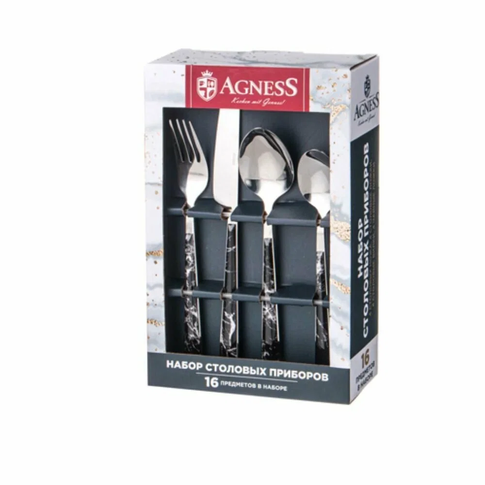 НАБОР СТОЛОВЫХ ПРИБОРОВ AGNESS, 16 ПРЕДМЕТОВ