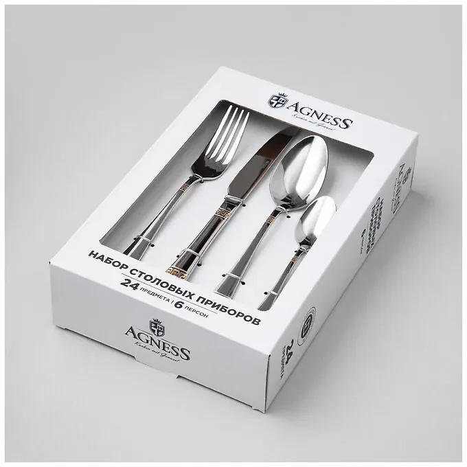 НАБОР СТОЛОВЫХ ПРИБОРОВ SOLE AGNESS 18 ПР., СТАЛЬ 18/0