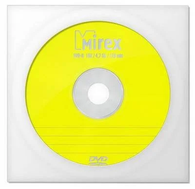Диск DVD-R Mirex 4.7 Gb, 16x, Бум.конверт (1), (1/600)