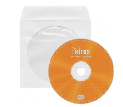Диск DVD-R Mirex 4.7 Gb, 16x, Бум.конверт (1), (1/600)