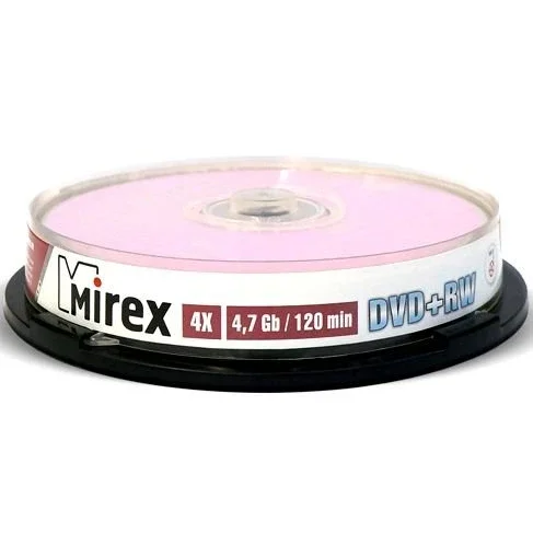 Диск DVD-RW Mirex 4.7 Gb, 4x, Cake Box (10), (10/300)