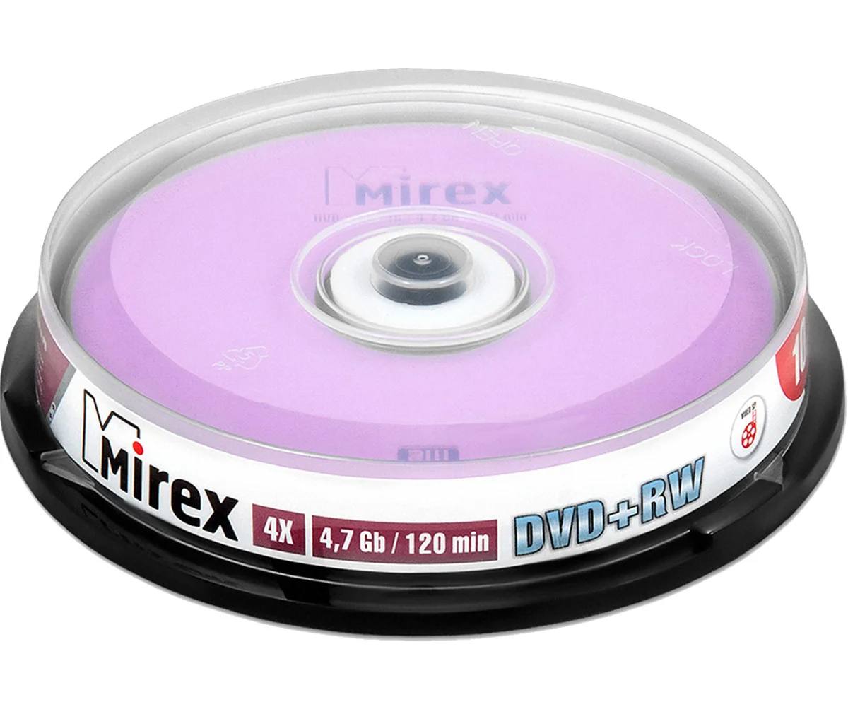 Диск DVD-RW Mirex 4.7 Gb, 4x, Cake Box (10), (10/300)