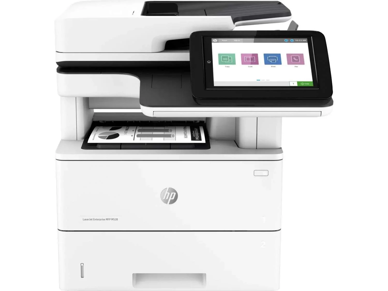 МФУ лазерное HP LaserJet Enterprise MFP M528f А4/чб/50 стр/дуплекс/АПД/Ethernet/экран 20.3 см/факс/HDD 320Гб/сшиватель