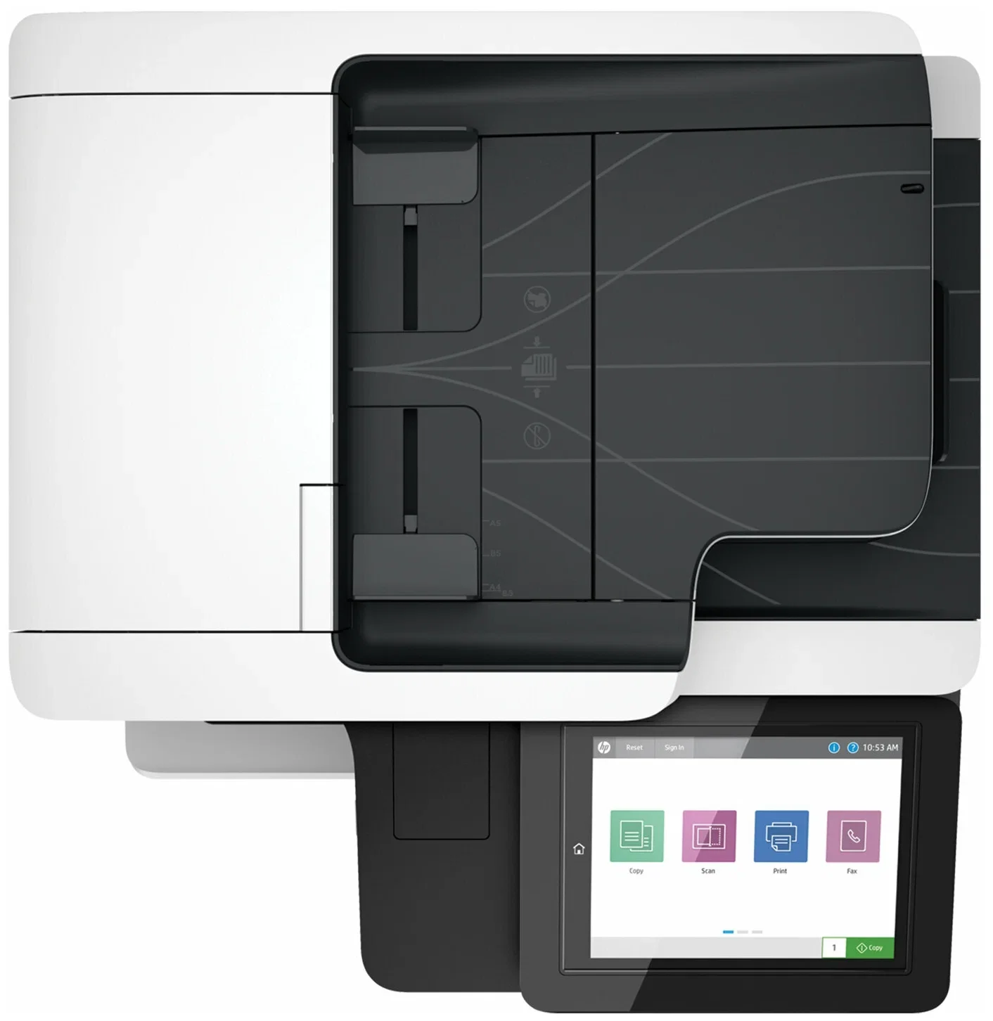 МФУ лазерное HP LaserJet Enterprise MFP M528f А4/чб/50 стр/дуплекс/АПД/Ethernet/экран 20.3 см/факс/HDD 320Гб/сшиватель
