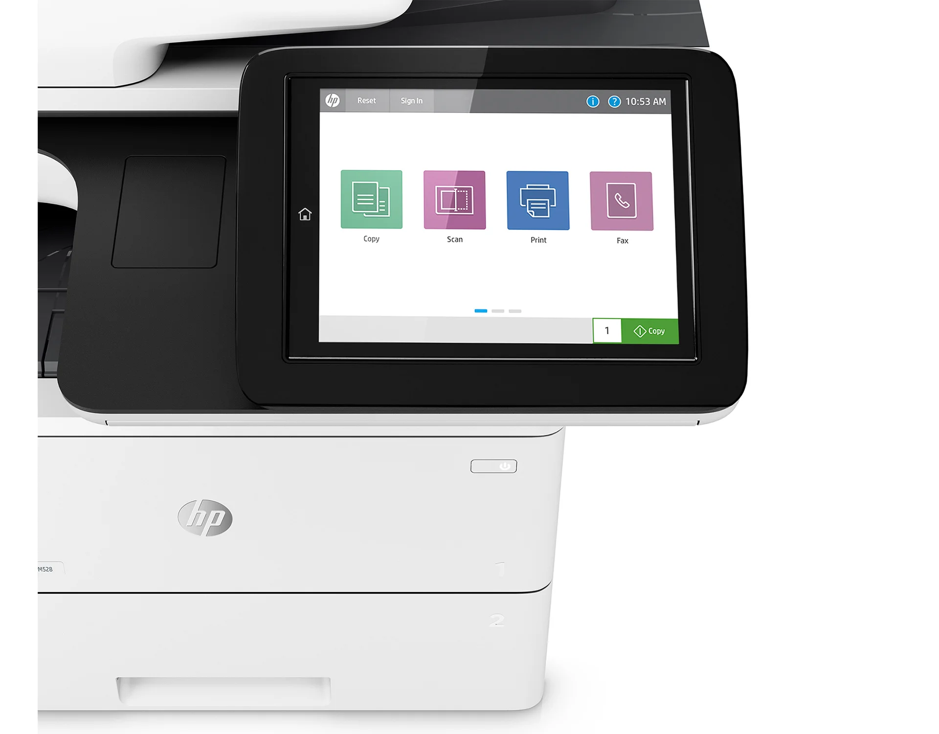 МФУ лазерное HP LaserJet Enterprise MFP M528f А4/чб/50 стр/дуплекс/АПД/Ethernet/экран 20.3 см/факс/HDD 320Гб/сшиватель