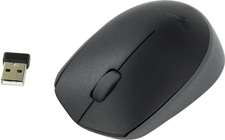 Logitech Мышь беспроводная M171 Black, оптическая светодиодная, радиоканал 10 м, 1000dpi, 1xAA, чёрный.