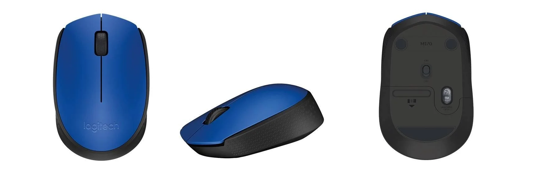 Logitech Мышь беспроводная M171 Blue, оптическая светодиодная, радиоканал 10 м, 1xAA, синий.