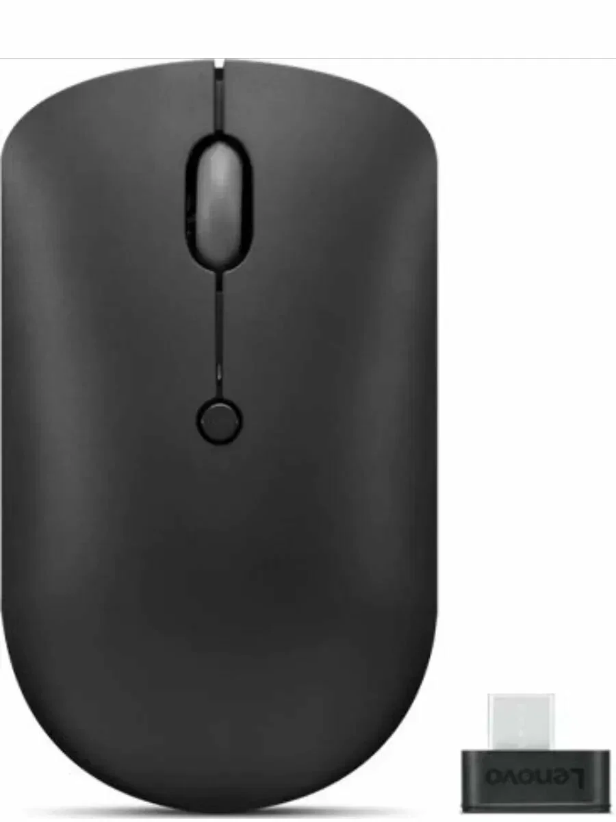 Мышь беспроводная Lenovo 400 черный, 2400 dpi, радиоканал, USB-C, кнопки - 4