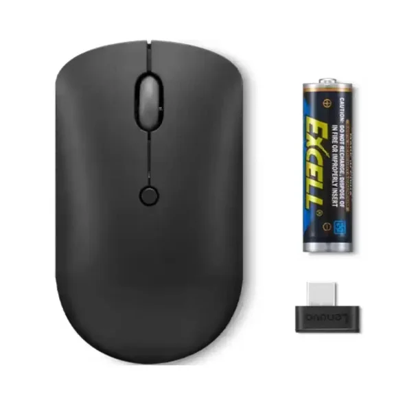 Мышь беспроводная Lenovo 400 черный, 2400 dpi, радиоканал, USB-C, кнопки - 4