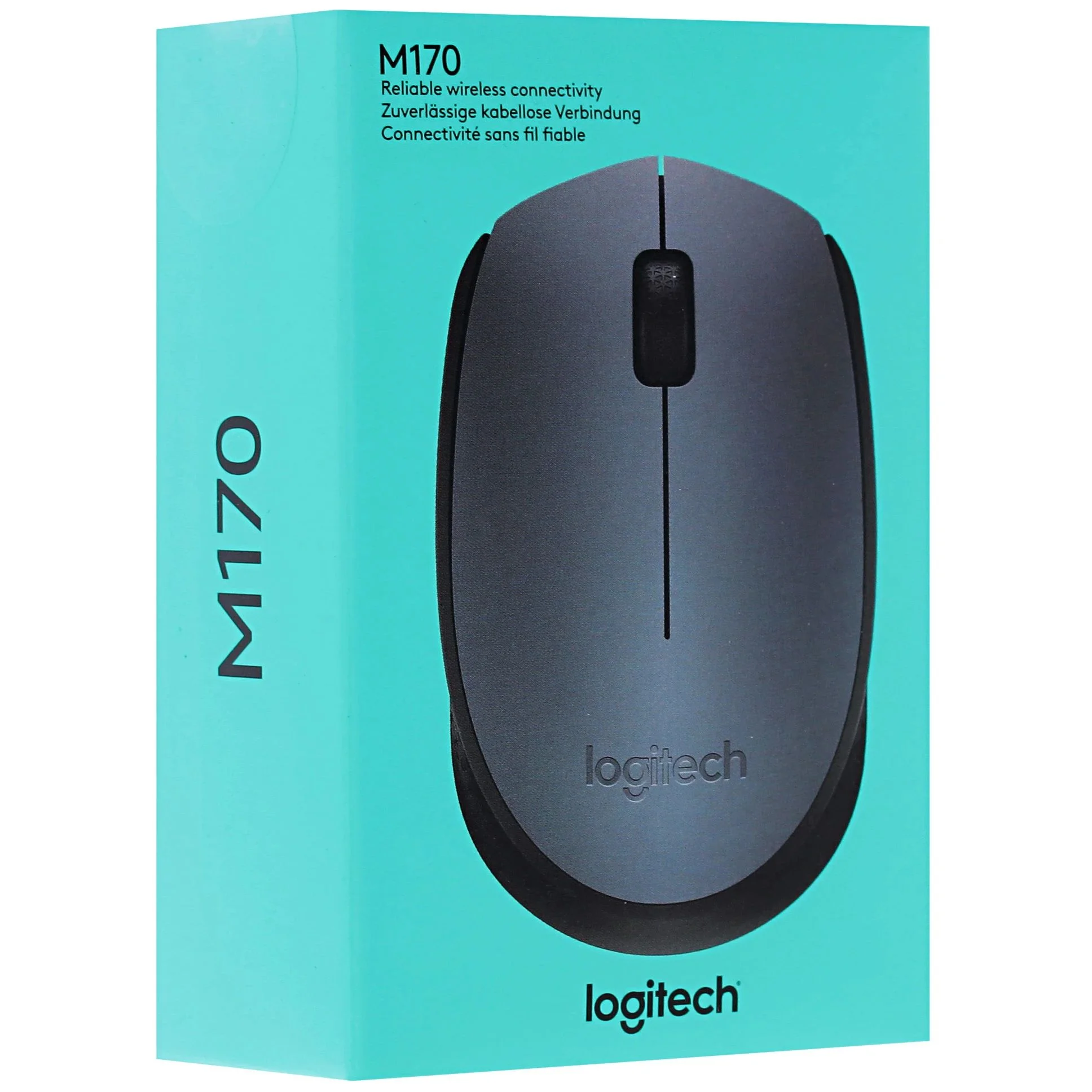 Мышь беспроводная Logitech M170 черный/темно-серый, 1000 dpi, радиоканал, USB, кнопки - 3