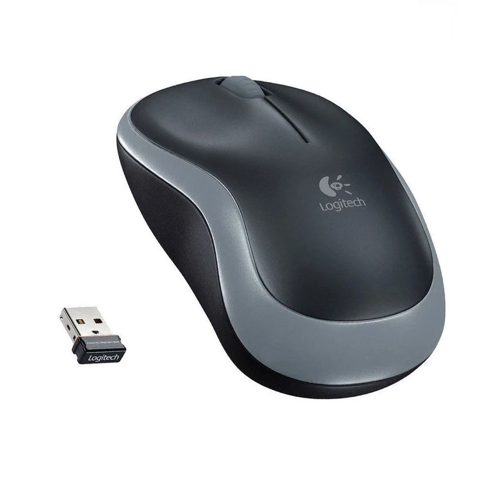 Мышь беспроводная Logitech M185 серый/черный, 1000 dpi, радиоканал, USB, кнопки - 3