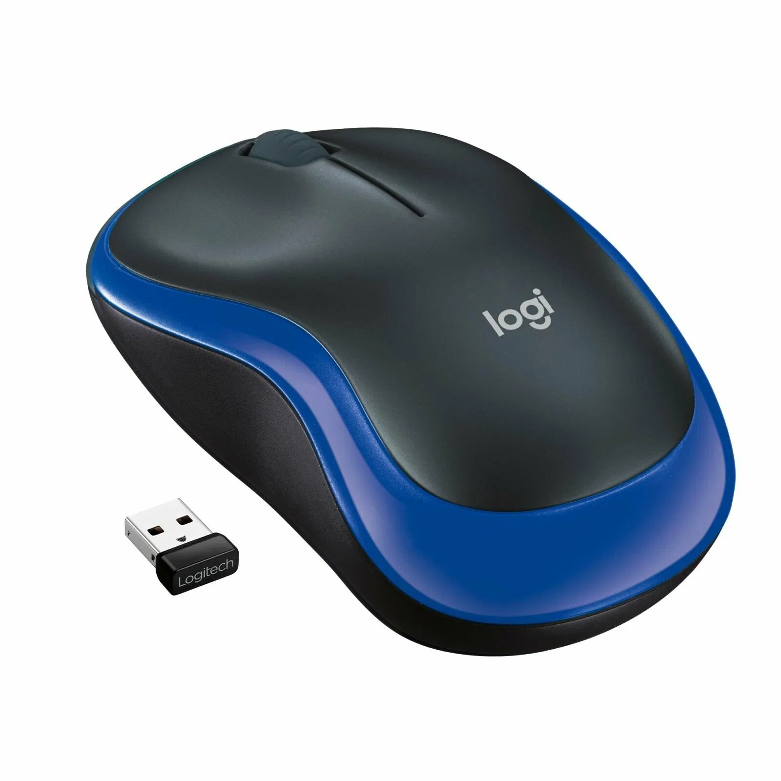 Мышь беспроводная Logitech M185 синий, 1000 dpi, радиоканал, USB, кнопки - 3