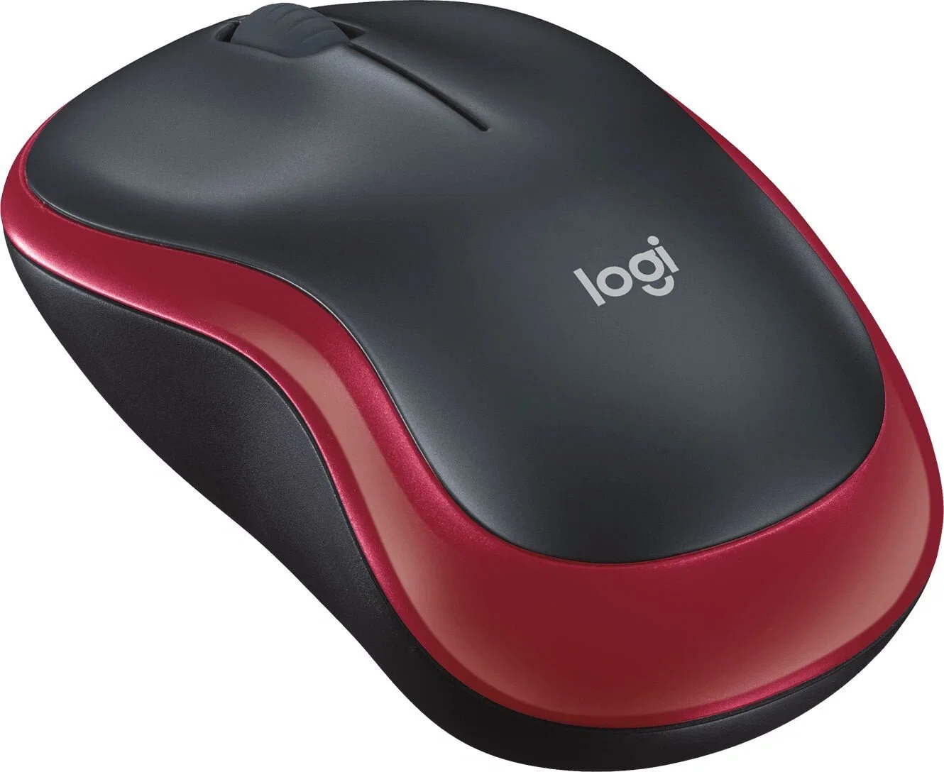Мышь беспроводная Logitech M185, красный, 1000 dpi, радиоканал, USB, кнопки - 3