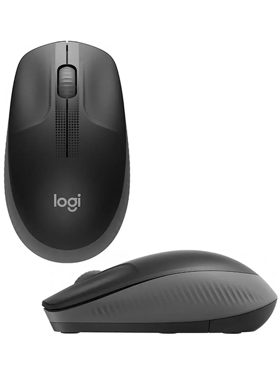 Мышь беспроводная Logitech M190 черный/серый, 1000 dpi, радиоканал, USB, кнопки - 3