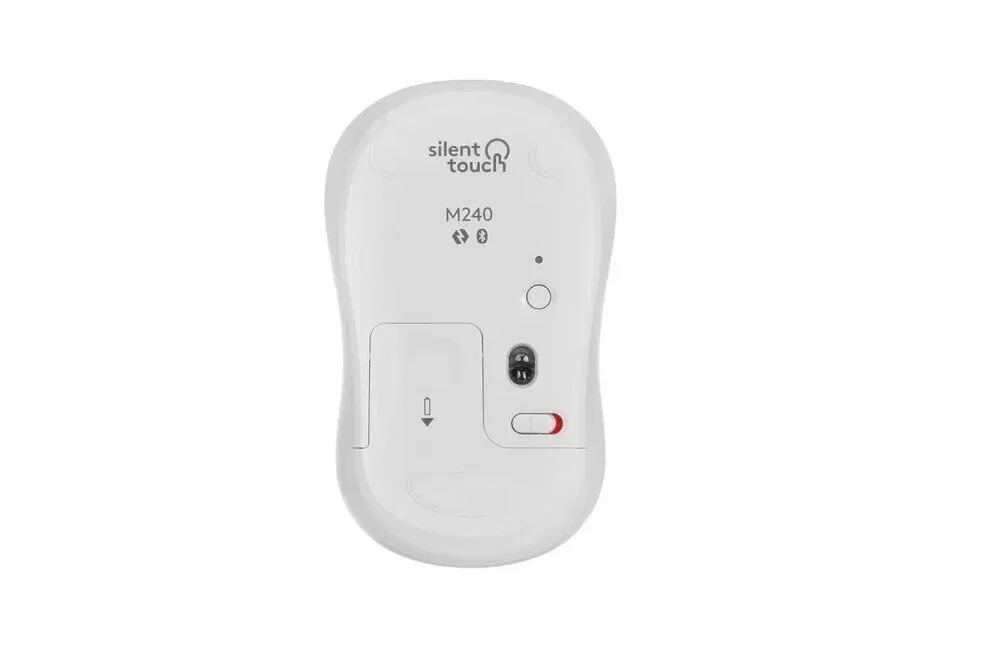 Мышь беспроводная Logitech M240 SILENT белый, 4000 dpi, Bluetooth, кнопки - 3