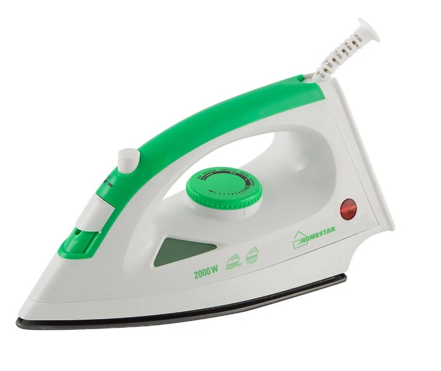 Утюг HomeStar HS-4001 бело-зеленый (2000Вт, пар, тефлоновая подошва)