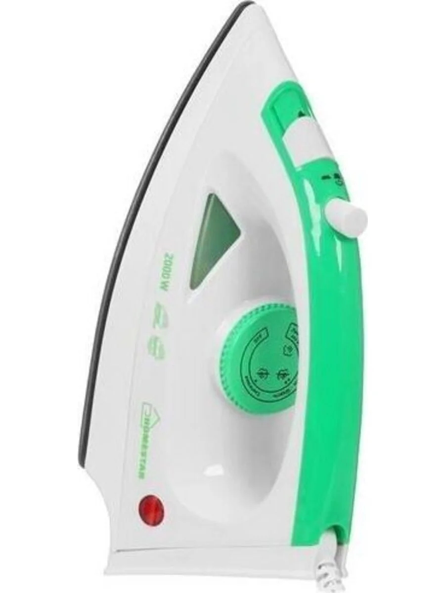 Утюг HomeStar HS-4001 бело-зеленый (2000Вт, пар, тефлоновая подошва)