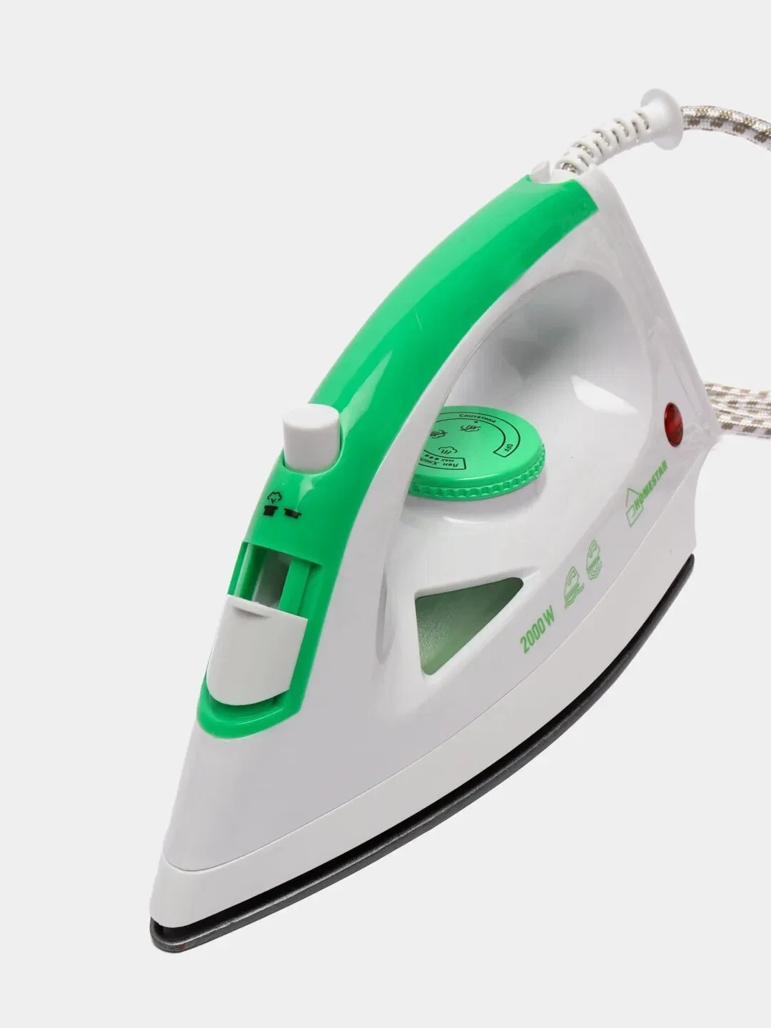 Утюг HomeStar HS-4001 бело-зеленый (2000Вт, пар, тефлоновая подошва)