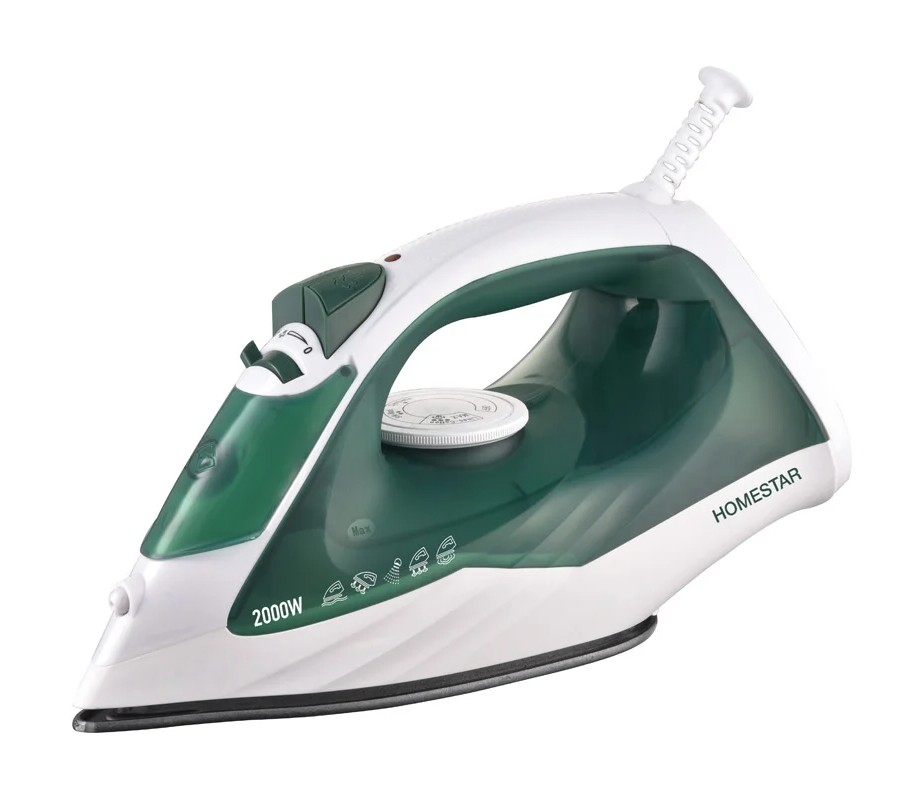 Утюг HomeStar HS-4008 бело-зеленый (2000Вт, пар, тефлоновая подошва, антинакипь)