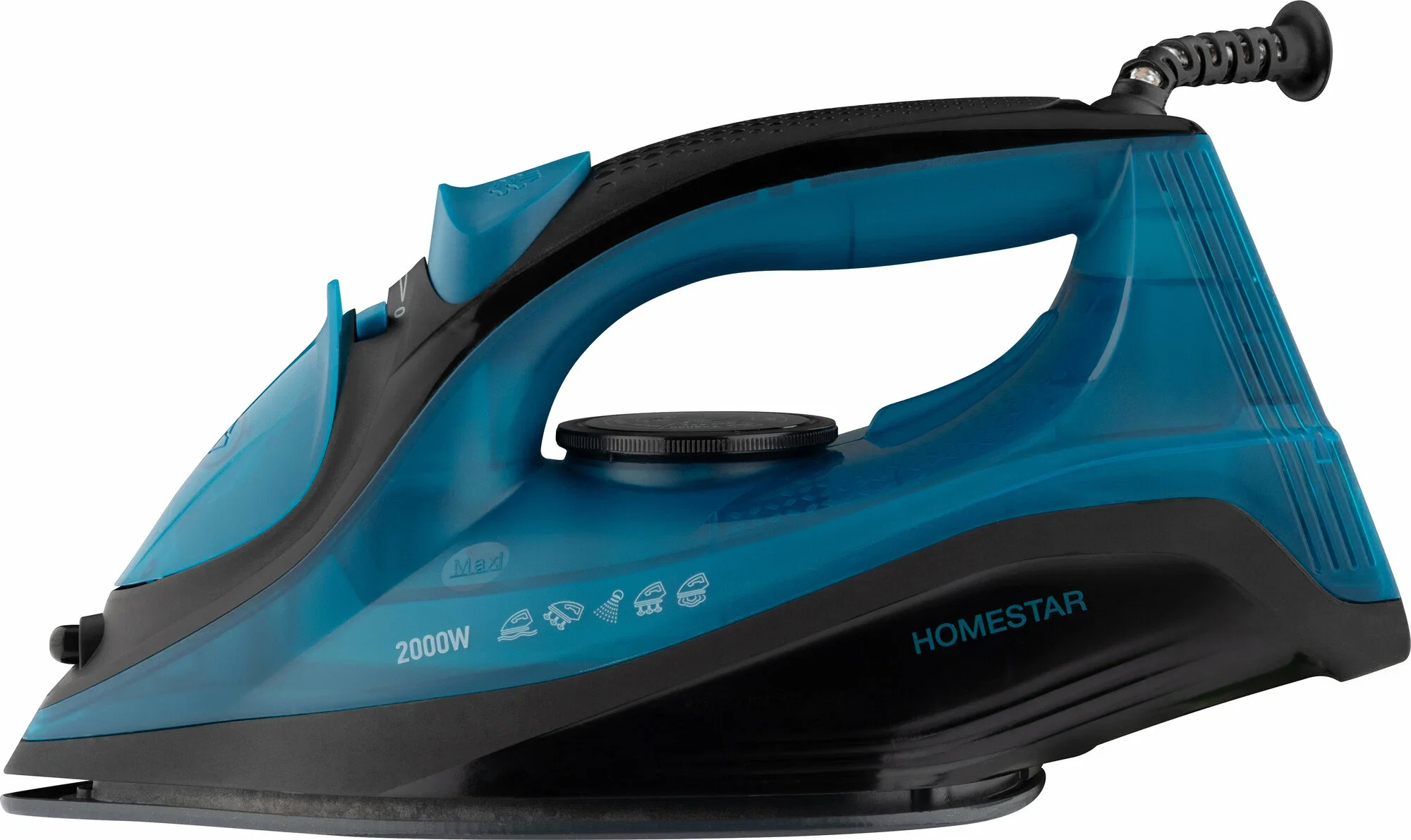 Утюг HomeStar HS-4009 черно-синий (2000Вт, пар, керамическая подошва, антинакипь)
