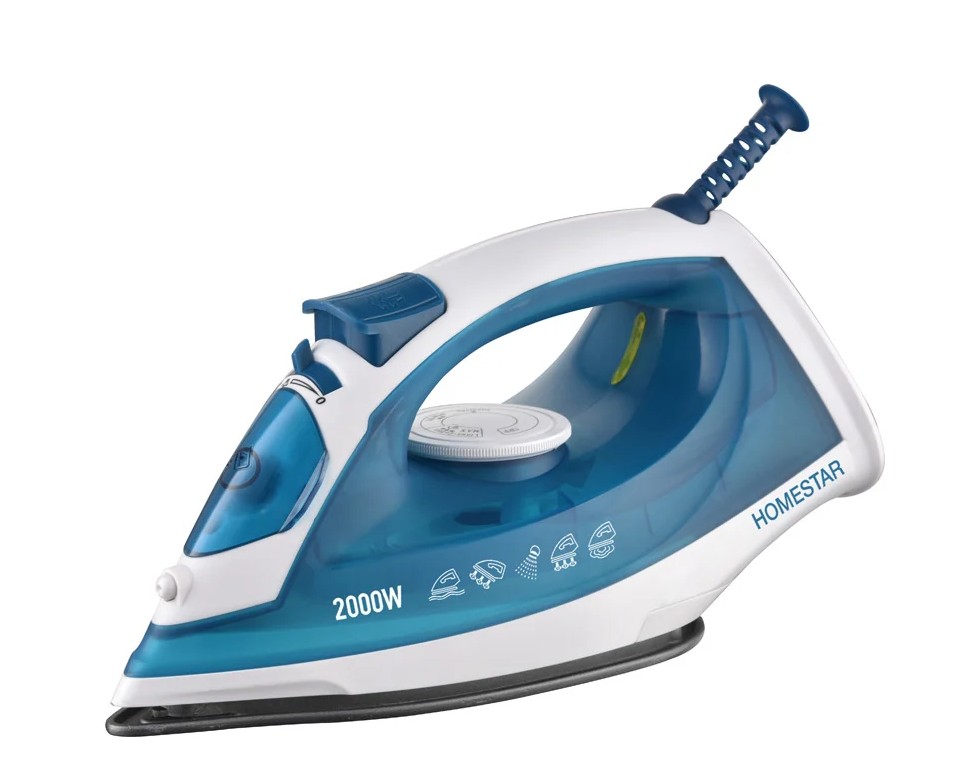Утюг HomeStar HS-4010 бело-синий (2000Вт, пар, тефлоновая подошва, антинакипь)