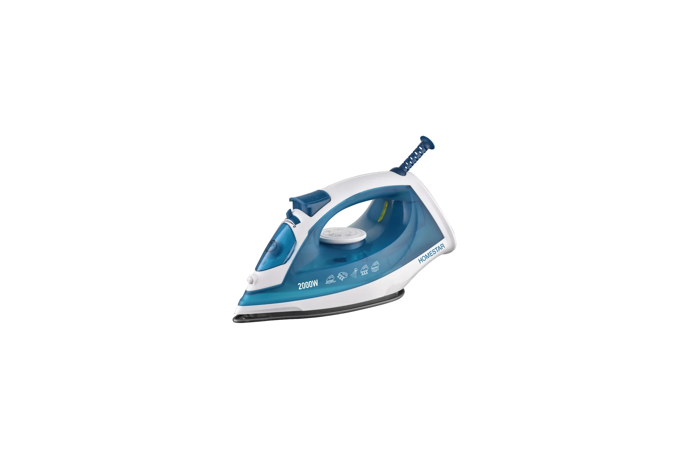 Утюг HomeStar HS-4010 бело-синий (2000Вт, пар, тефлоновая подошва, антинакипь)