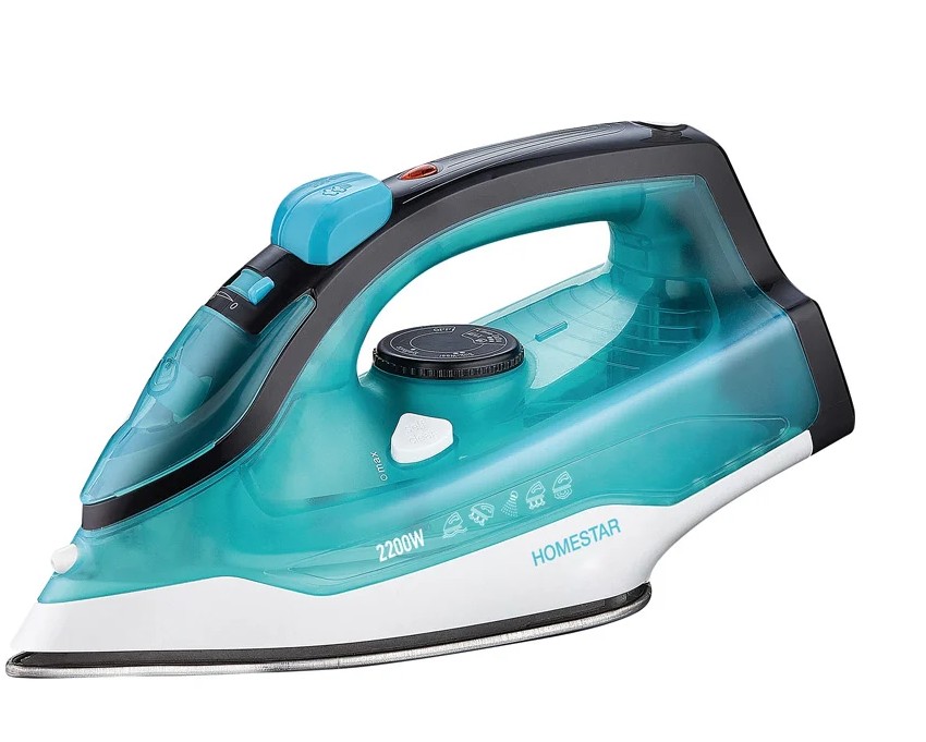 Утюг HomeStar HS-4011 бирюзовый  (2200Вт, пар, подошва нержавеющая сталь, антинакипь, капля стоп