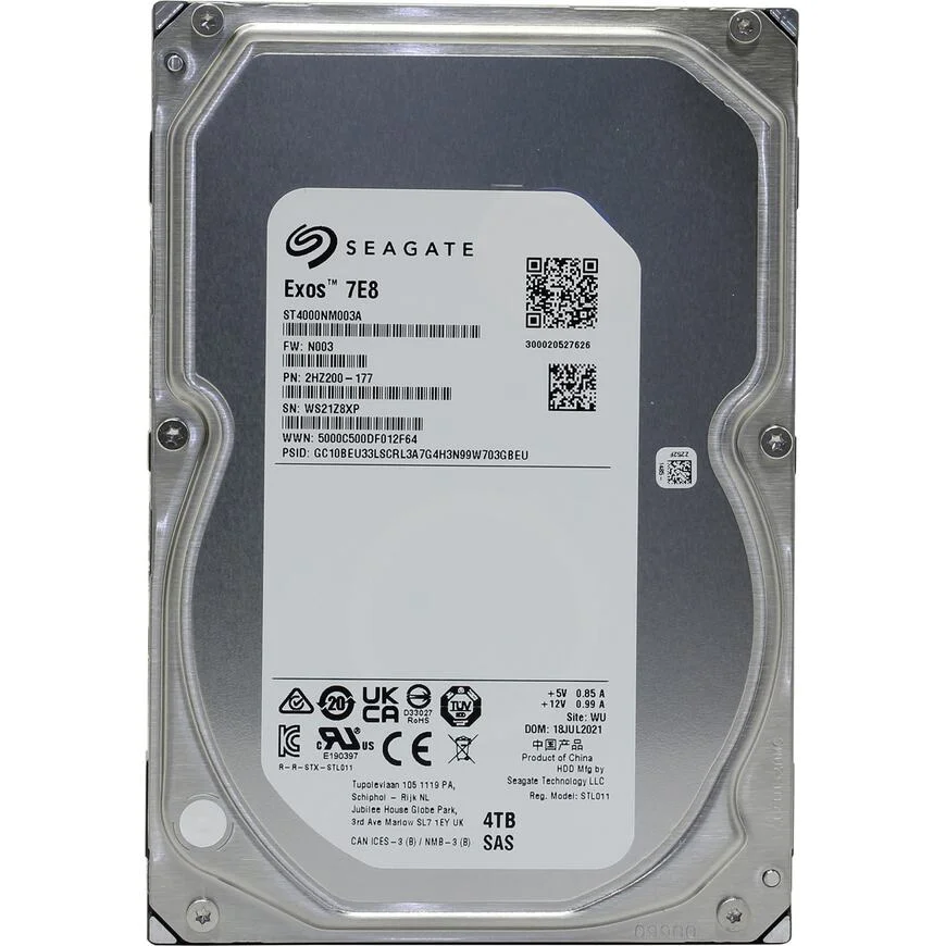 Жесткий диск Seagate SAS 3.0 4TB ST4000NM003A Server Exos 7E8 512E (7200rpm) 256Mb 3.5"