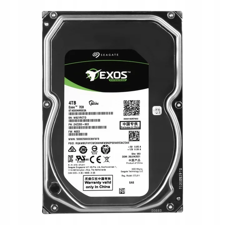 Жесткий диск Seagate SAS 3.0 4TB ST4000NM003A Server Exos 7E8 512E (7200rpm) 256Mb 3.5"