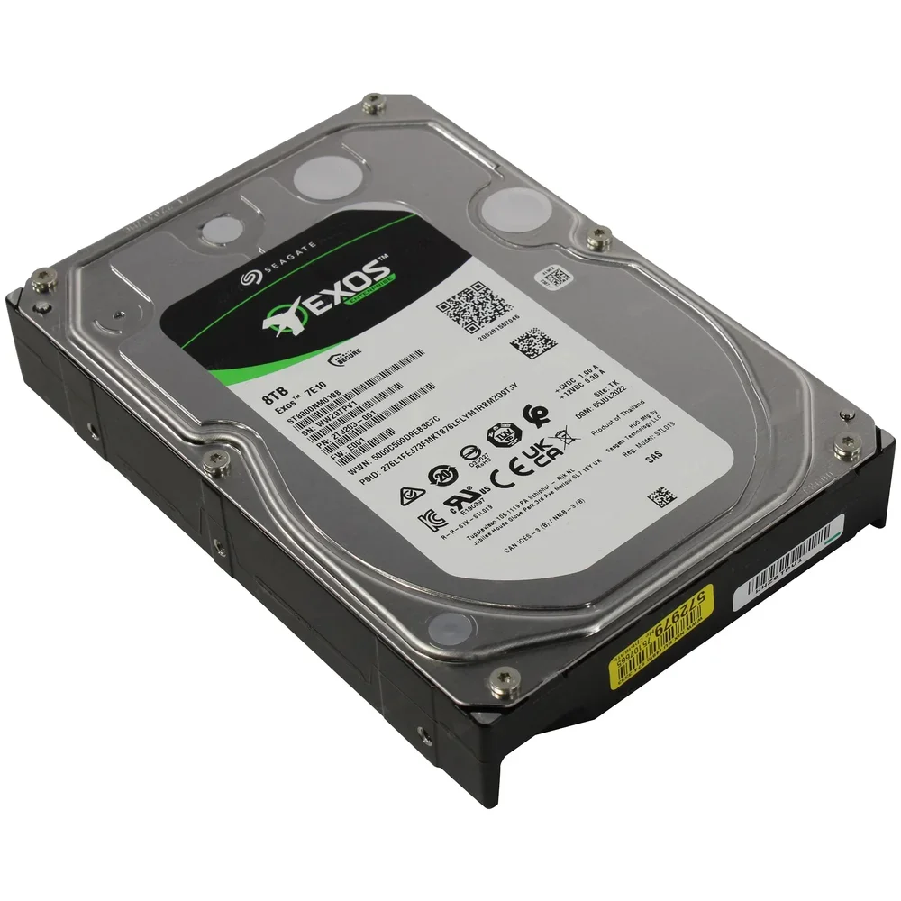 Жесткий диск Seagate SAS 3.0 8TB ST8000NM018B Exos 7E10 512E (7200rpm) 256Mb 3.5"