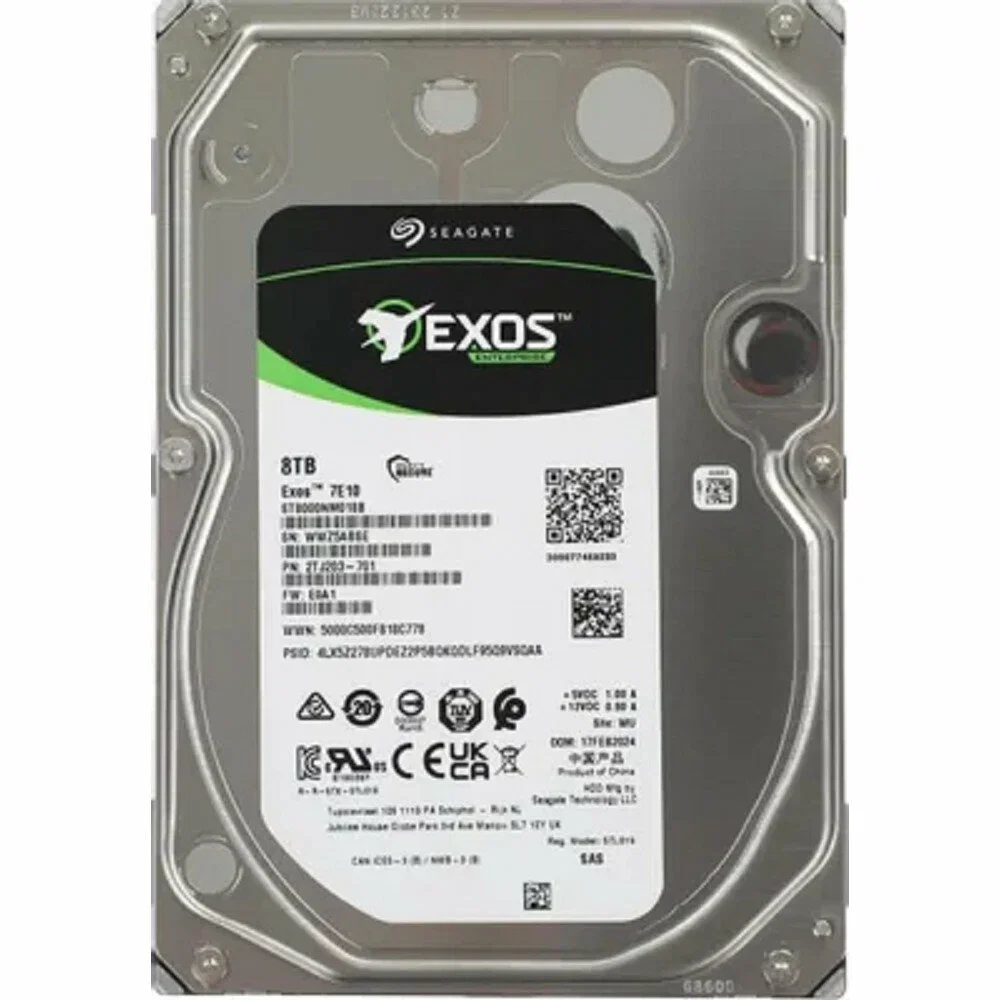 Жесткий диск Seagate SAS 3.0 8TB ST8000NM018B Exos 7E10 512E (7200rpm) 256Mb 3.5"