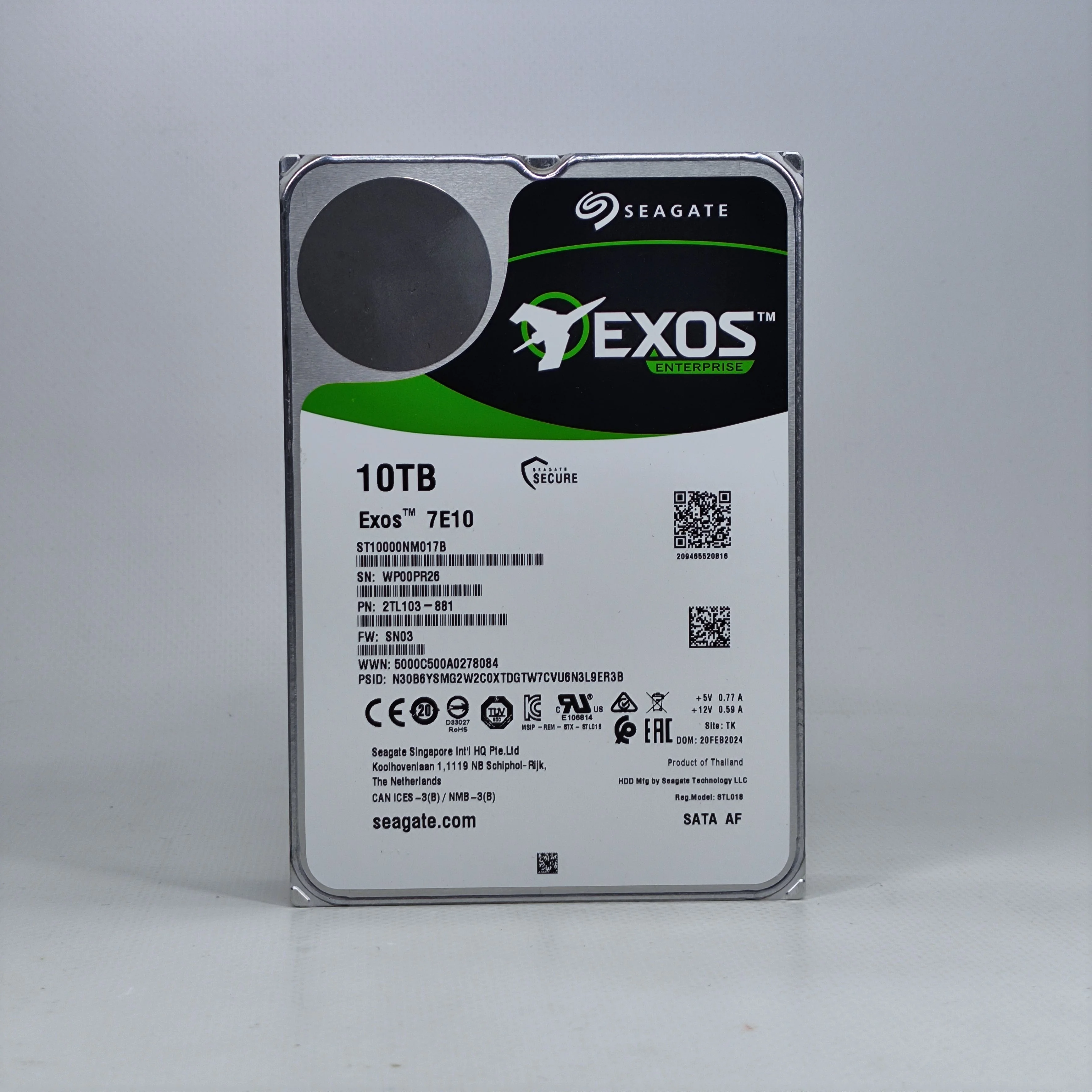 Жесткий диск Seagate SATA-III 10TB ST10000NM017B Server Exos 7E10 4KN (7200rpm) 256Mb 3.5"
