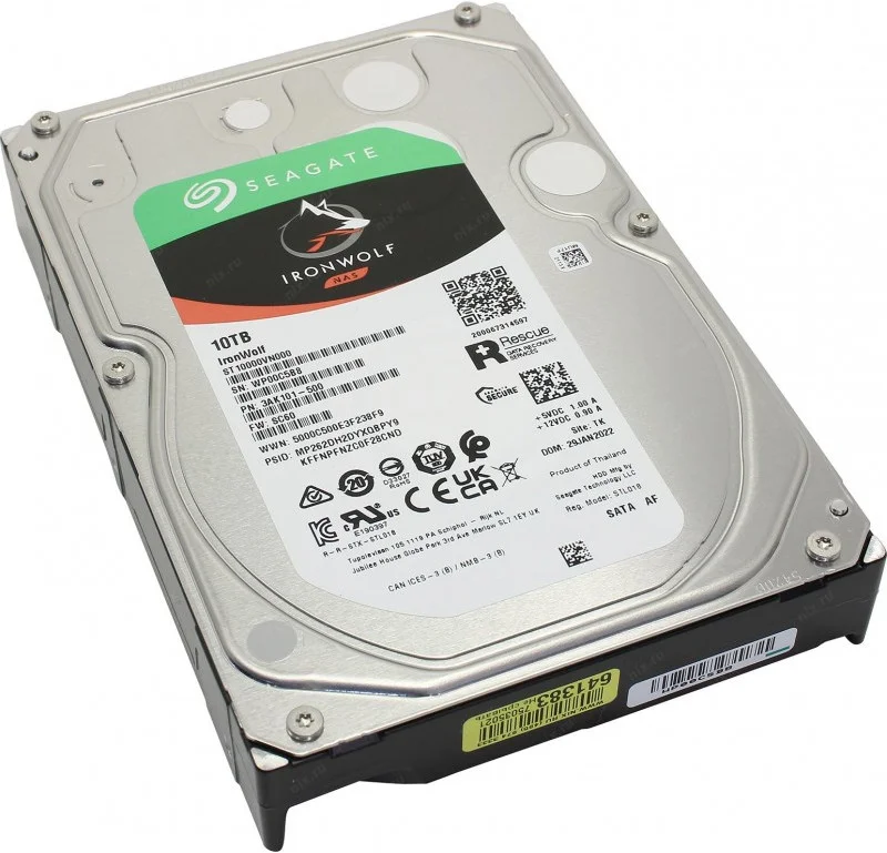 Жесткий диск Seagate SATA-III 10Tb ST10000VN000 NAS Ironwolf (7200rpm) 256Mb 3.5"
