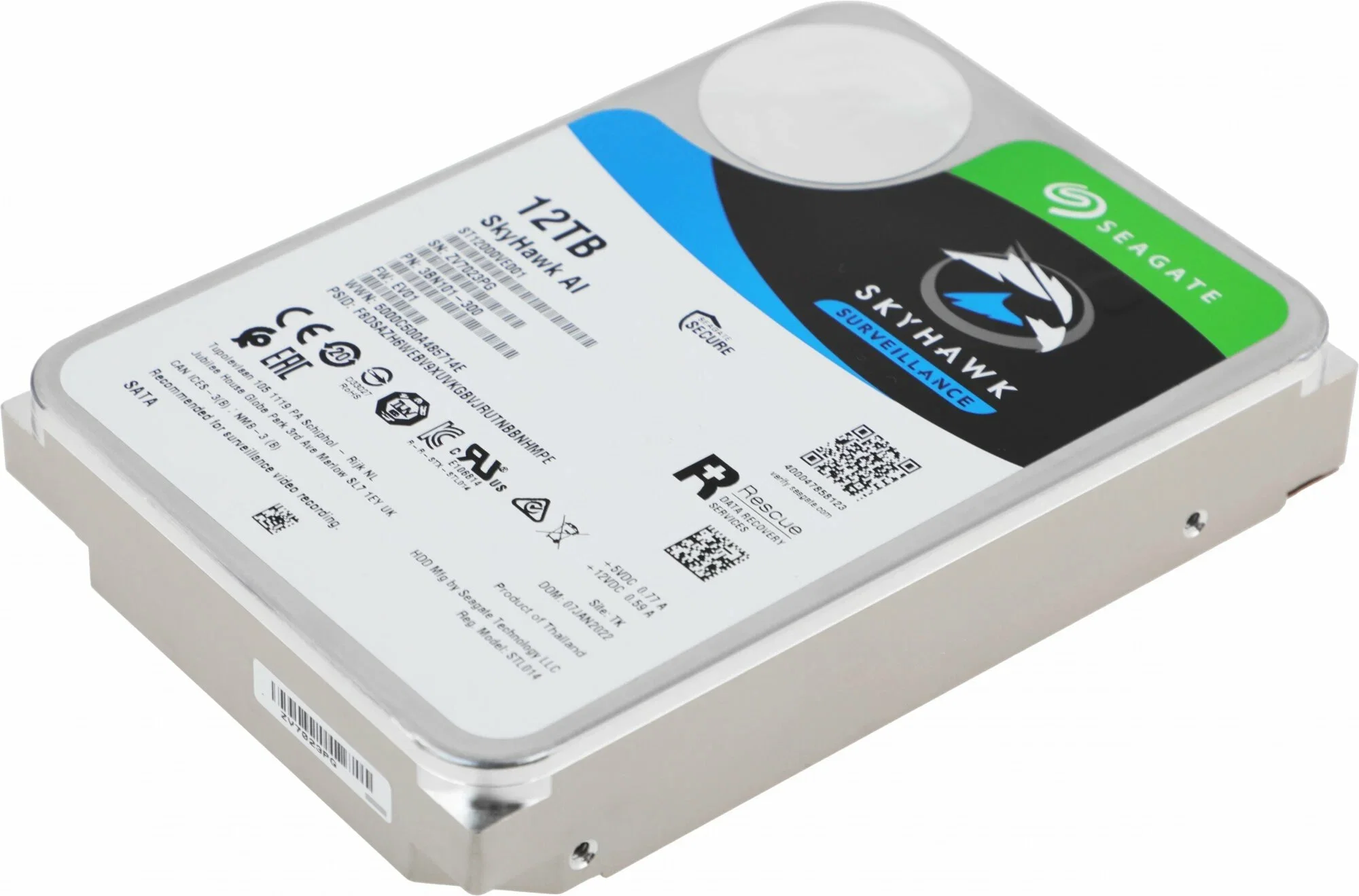 Жесткий диск Seagate SATA-III 12TB ST12000VE003 SkyHawkAI 512E (7200rpm) 256Mb 3.5"