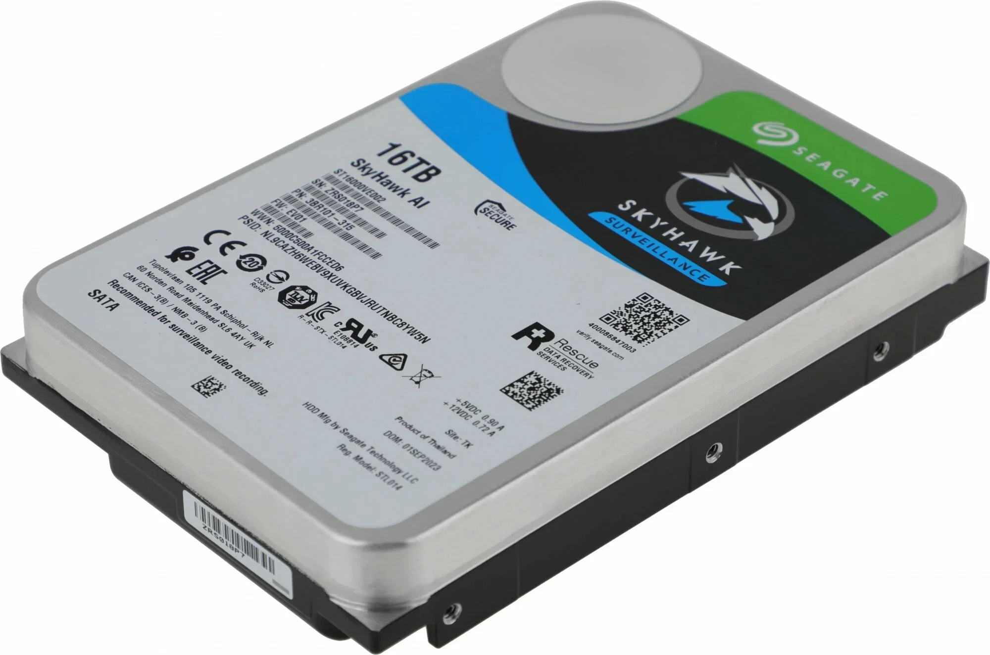 Жесткий диск Seagate SATA-III 16TB ST16000VE004 Surveillance SkyHawkAI 512E (7200rpm) 512Mb 3.5"