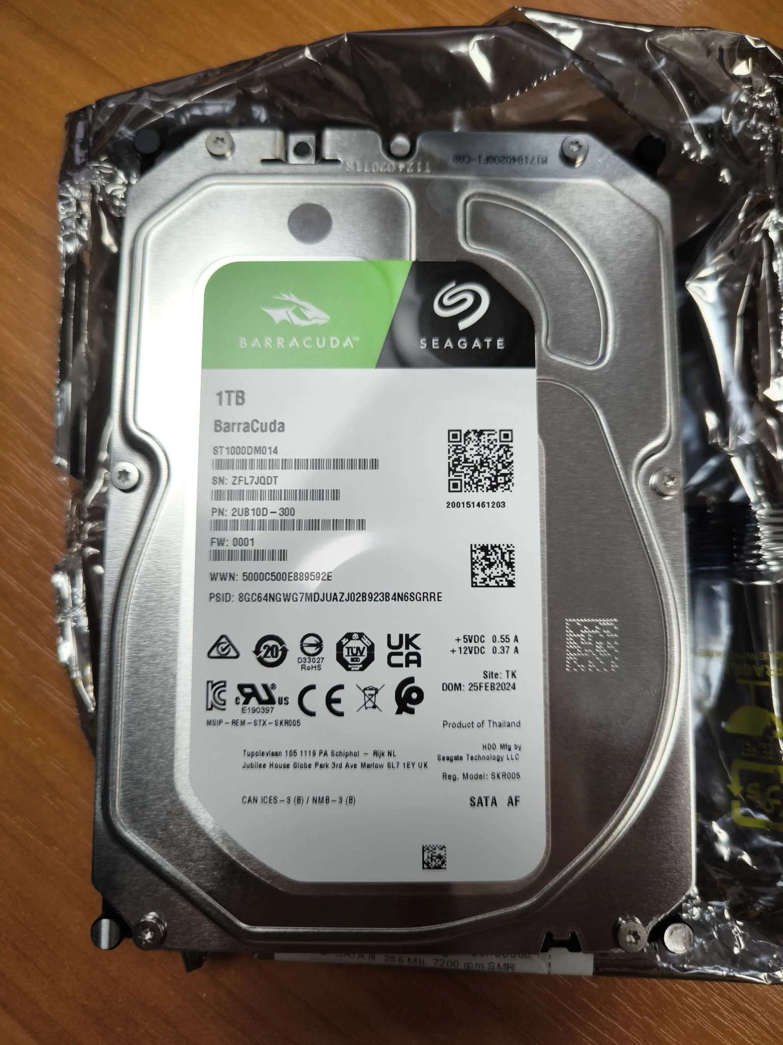 Жесткий диск Seagate SATA-III 1TB ST1000DM014 Desktop Barracuda 4KN (7200rpm) 256Mb 3.5"