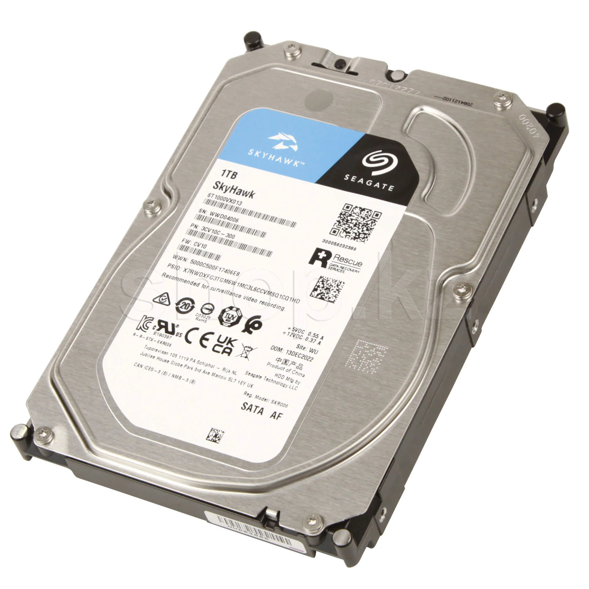 Жесткий диск Seagate SATA-III 1TB ST1000VX013 Surveillance Skyhawk 4KN (5400rpm) 256Mb 3.5"