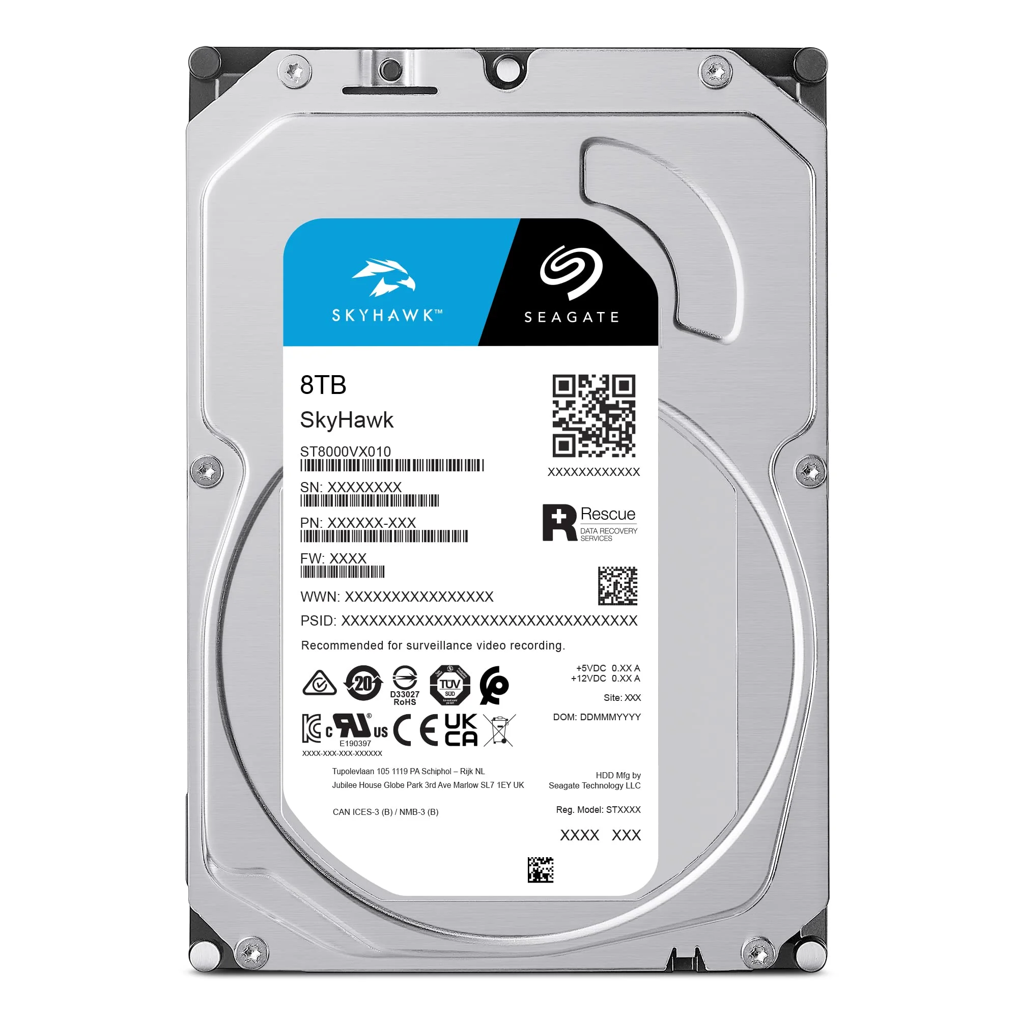 Жесткий диск Seagate SATA-III 1TB ST1000VX013 Surveillance Skyhawk 4KN (5400rpm) 256Mb 3.5"