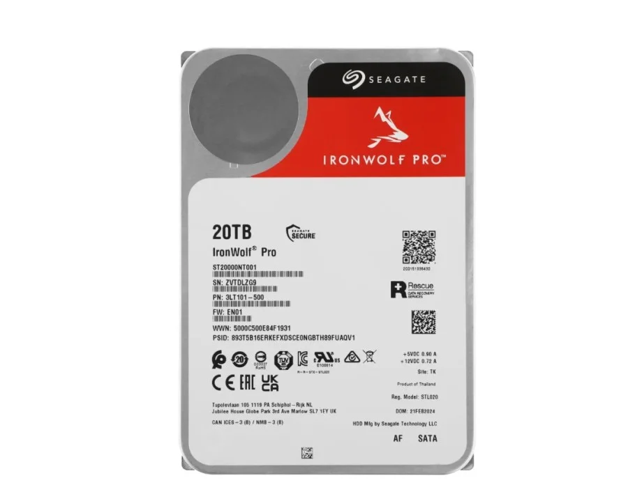 Жесткий диск Seagate SATA-III 20TB ST20000NT001 NAS Ironwolf Pro 512E (7200rpm) 256Mb 3.5"
