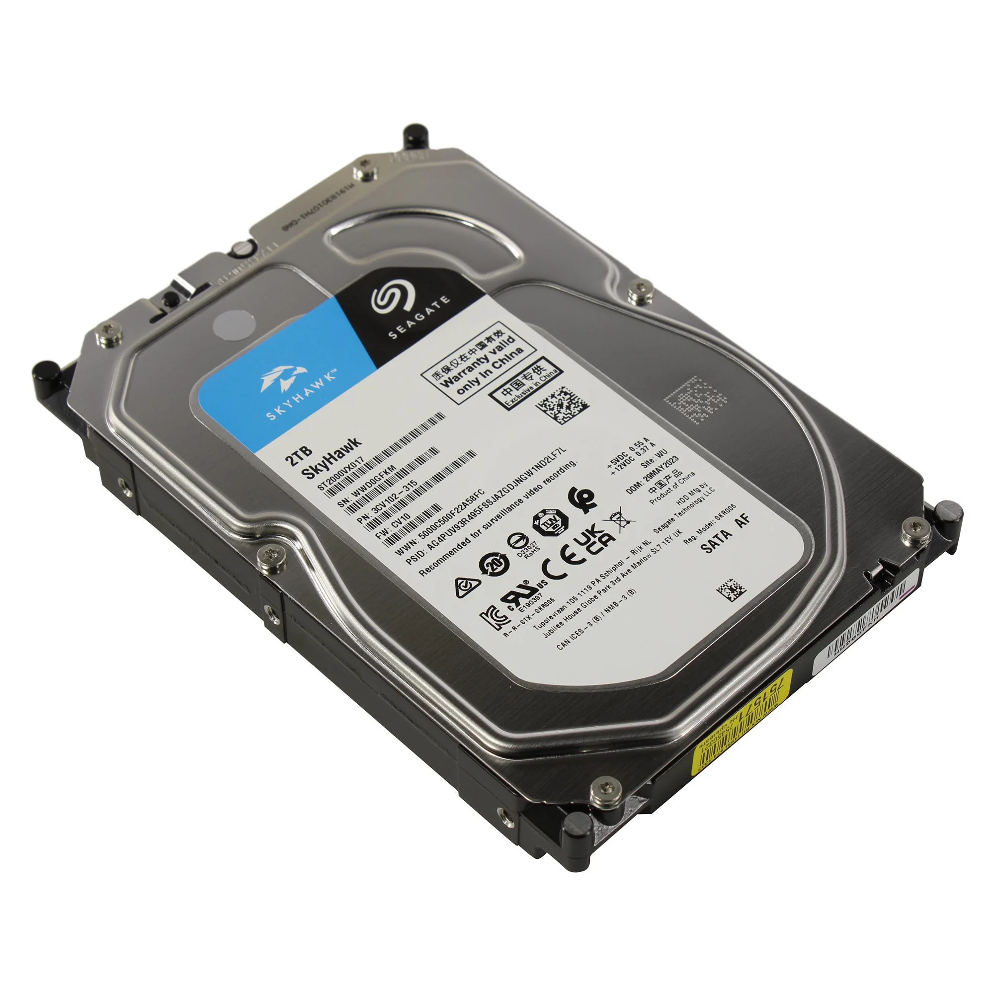 Жесткий диск Seagate SATA-III 2TB ST2000VX017 Surveillance Skyhawk 4KN (5400rpm) 256Mb 3.5"