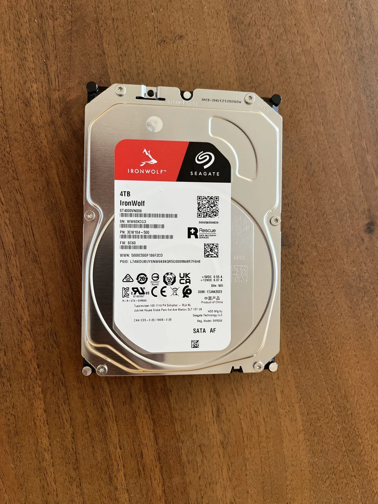 Жесткий диск Seagate SATA-III 4TB ST4000VN006 NAS Ironwolf 4KN (5400rpm) 256Mb 3.5"