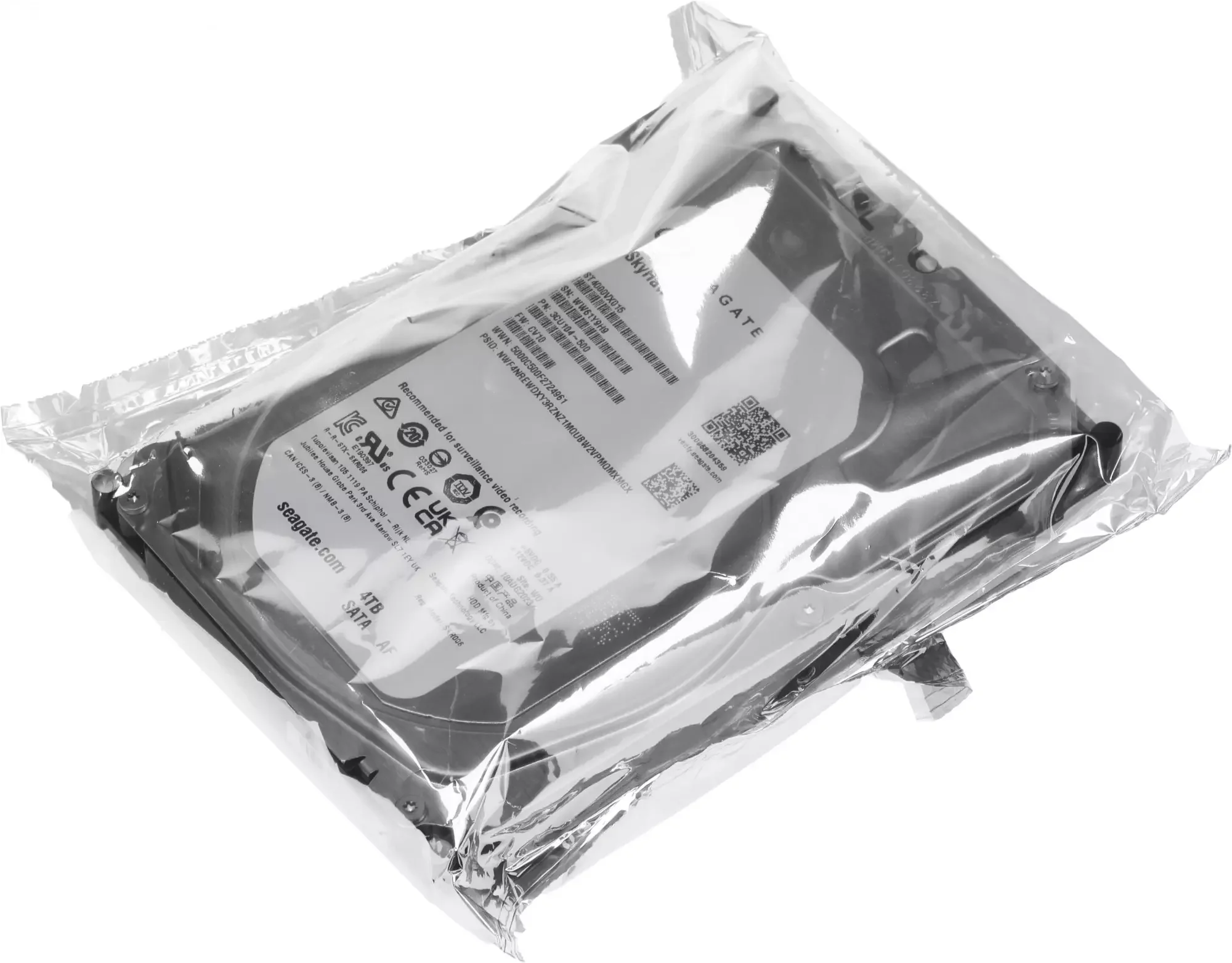 Жесткий диск Seagate SATA-III 4TB ST4000VX015 Surveillance Skyhawk 4KN (5400rpm) 256Mb 3.5"